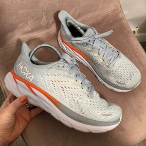 HOKA Clifton 8 Running Shoes Womens 9B Blue Fog Plein Air 11211375